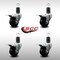 Service Caster 3'' SS Soft Rubber Swivel 1-5/8'' Expanding Stem Caster Set Total Lock Brake, 4PK SCC-SSEXTTL20S314-SRS-158-4 - alternate 4